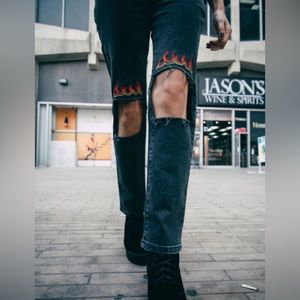 The Ragged Priest Flame Distressed Jeans